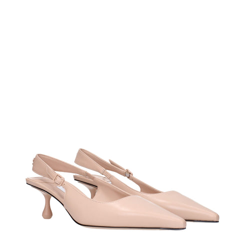 Jimmy Choo AMEL 50 Women's Pink Leather Slingback Heels - Women’s Pumps